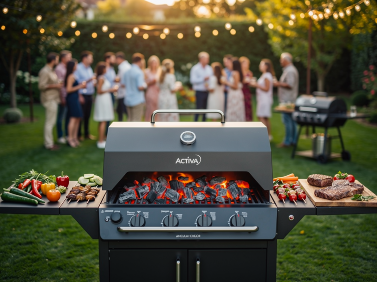 Activa Angular Grill mit großer Grillfläche ideal für große Feste und Holzkohlegrillen
