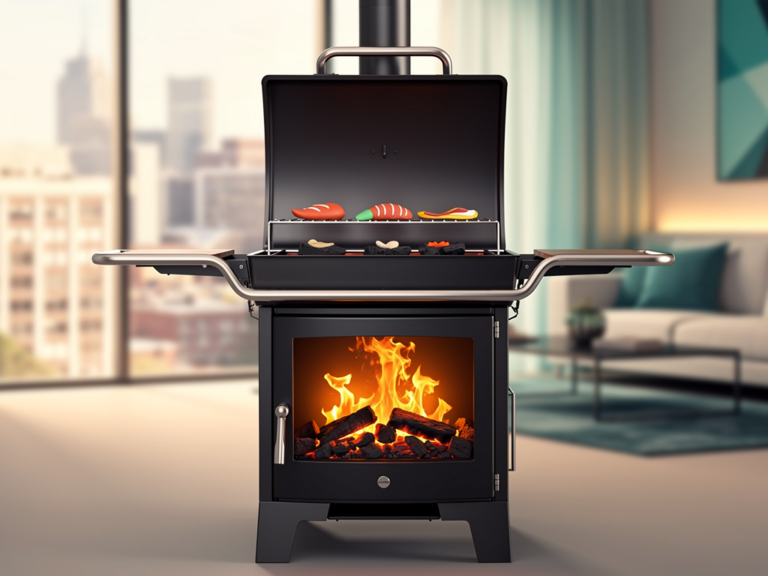 Activa Atlanta Holzkohle-Kamin kombiniert Grillen und Heizen im Gartenbereich