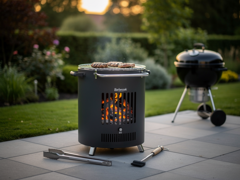 Barbecook Loewy 50 Holzkohlegrill im Retro-Design mit stabilem Windschutz und Grillrost