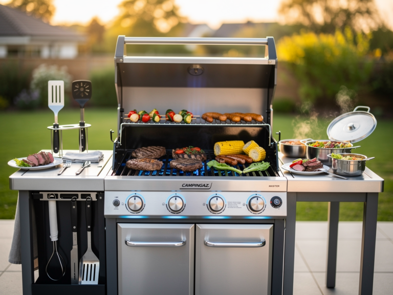 Campingaz Master Series LXS Test zeigt Funktionen und echte Grill-Erfahrungen Campingaz Master Series LXS Gasgrill in edlem Design mit hochwertiger Verarbeitung und großem Grillrost