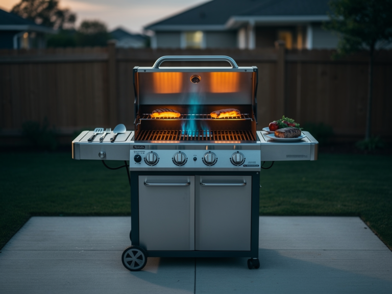 Dyna-Glo DGE486SSP-D Gasgrill im Test mit Edelstahlgehäuse und Seitenbrenner
