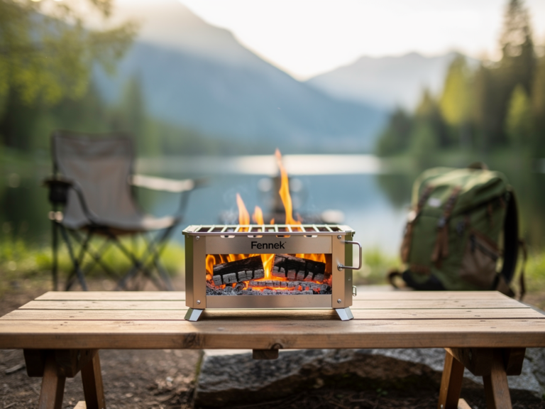 Fennek Holzkohlegrill im Outdoor-Einsatz kompakt und hochwertig für Minimalisten
