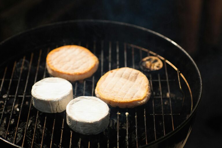 Käse clever grillen und perfektes Aroma für die Grillparty entdecken Gegrillter Halloumi und Feta auf Grillrost für perfekte Käse Grillparty
