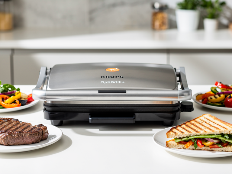 Krups OptiGrill+ Kontaktgrill in Aktion mit automatischer Garstufenerkennung