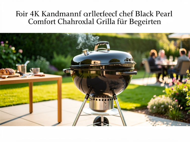 Landmann Grillchef Black Pearl Comfort kugelgrill für einsteiger mit höhenverstellbarem rost