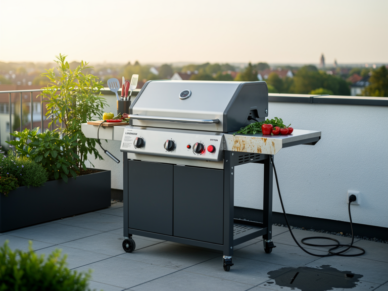 Landmann Triton 2.0 Elektrogrill stabiler Grillwagen mit großer Grillfläche und Temperaturregelung