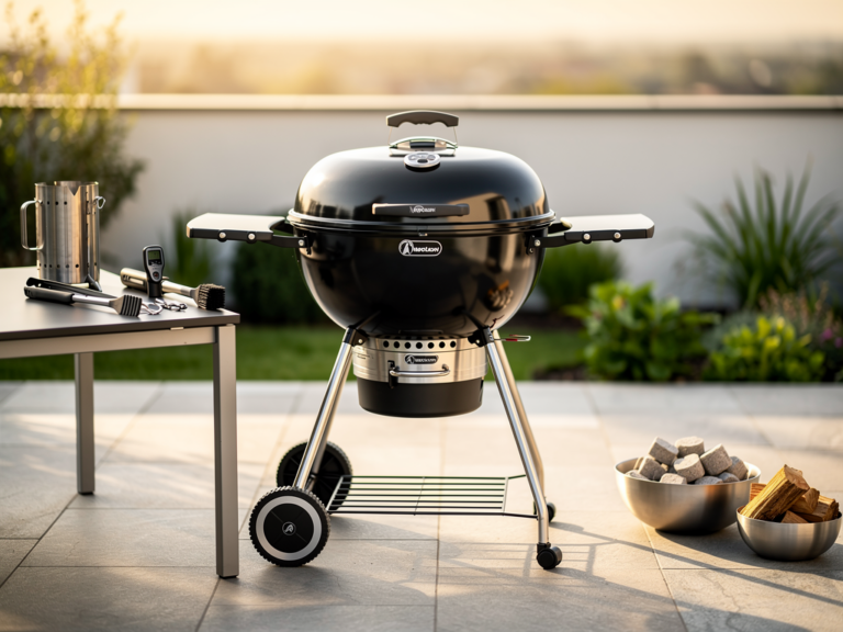 Napoleon PRO22K-CART Kugelgrill mit stabilem Unterwagen und praktischem Ablagetisch