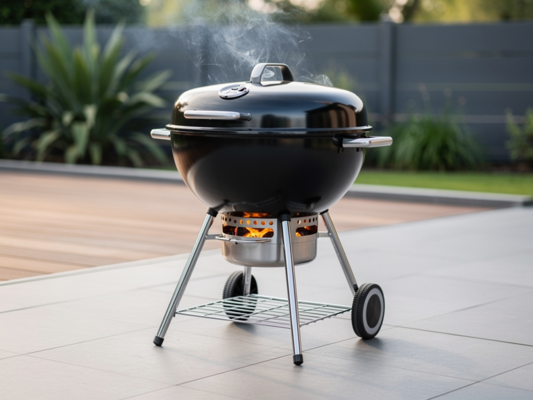 Napoleon PRO22K-LEG-2 Holzkohlegrill robust mit höhenverstellbarem Grillrost und gusseisernen Rosten
