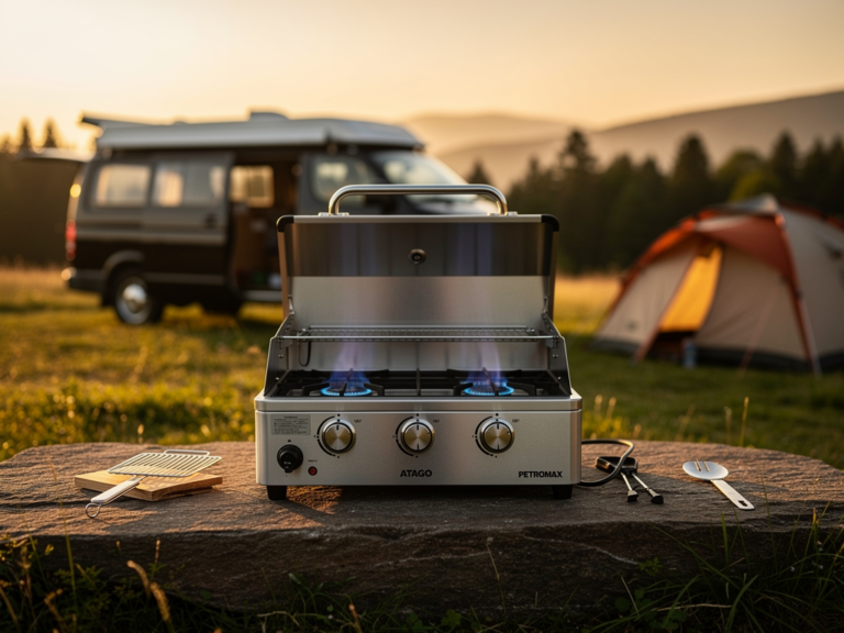 Petromax Atago Gasgrill kompakter Edelstahlgrill für Camping und Outdoor im Praxistest