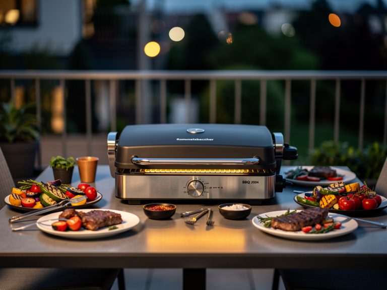 Rommelsbacher BBQ 2004 Elektrogrill mit stabiler Bauweise und leistungsstarker Grillplatte