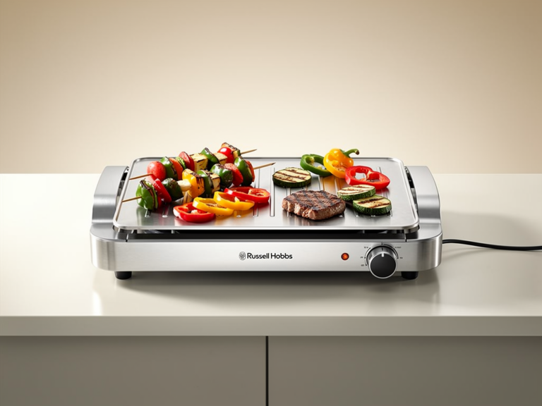 Russell Hobbs 22460-56 Fiesta Elektrogrill kompakt mit abnehmbaren Grillplatten und Temperaturregelung