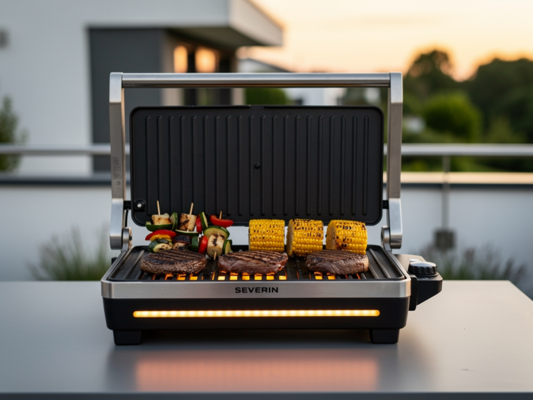 Severin SEVO GTS Elektrogrill im Test mit hoher Temperatur und Grillrost