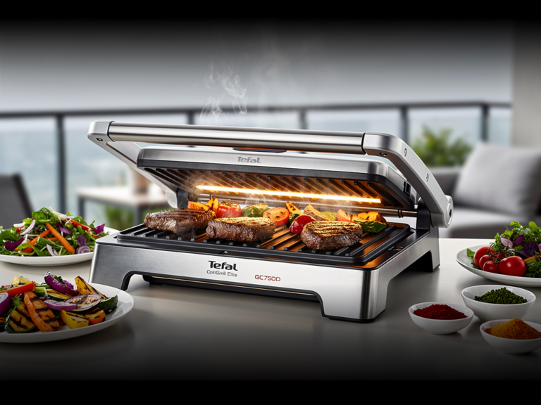 Tefal OptiGrill Elite GC750D moderner Kontaktgrill für authentisches Holzkohle-Grillgefühl zu Hause