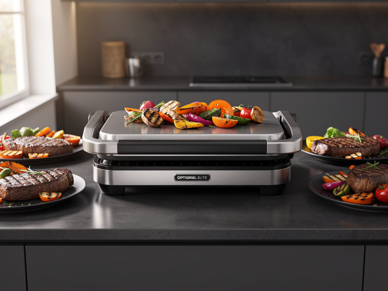 Tefal OptiGrill Elite Kontaktgrill mit Edelstahl Oberfläche und automatischen Grillprogrammen