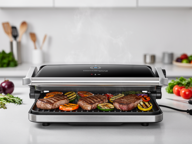 Tefal OptiGrill Elite Kontaktgrill im Praxistest mit Steak und Gemüse im Einsatz