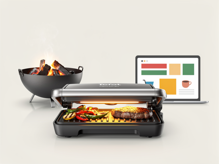 Tefal OptiGrill Holzkohle Konzept elektrischer Grill mit Holzkohlegeschmack im Test