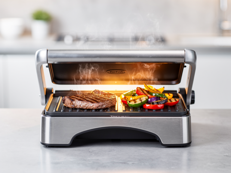 Tefal OptiGrill GC702D Kontaktgrill im Test mit automatischer Garerkennung und LED-Anzeige