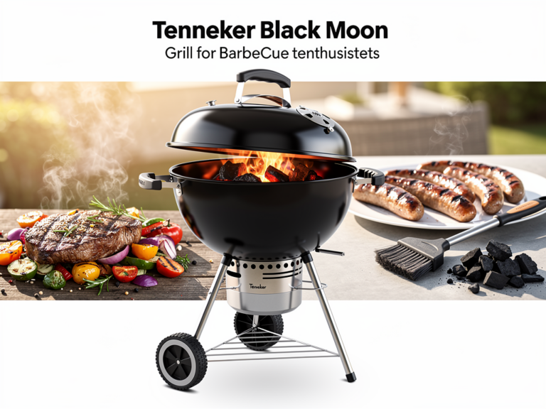 Tenneker Black Moon Kugelgrill mit praktischem Zubehör und robuster Bauweise