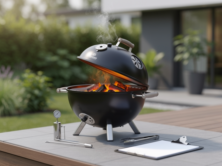 Tenneker Black Moon Kugelgrill mit großem Rost und präzisem Thermometer im Test