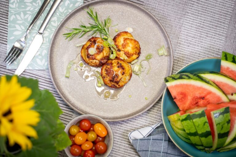 Gegrillte Wassermelone mit frischer Minze als erfrischender Sommersnack