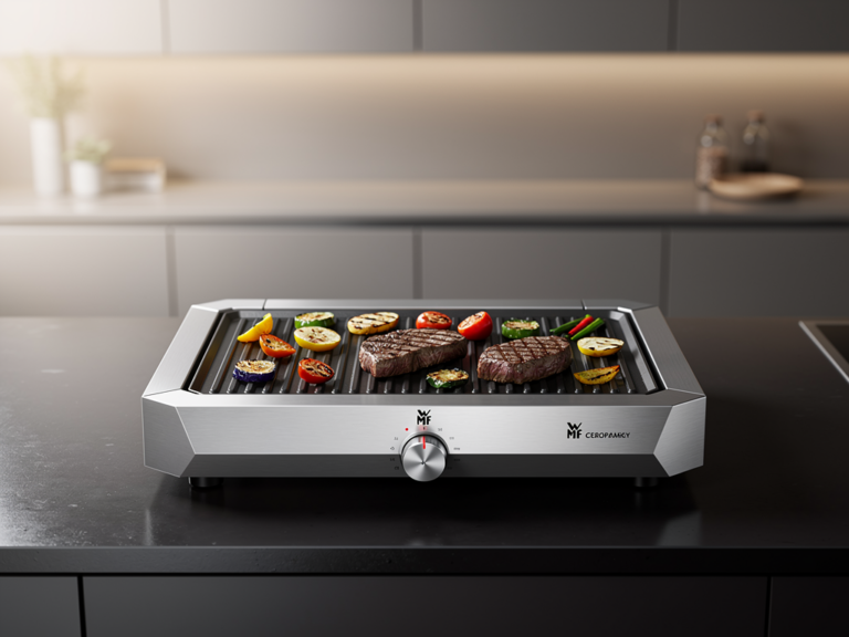 WMF LONO Master Elektrogrill mit zwei Grillplatten und Edelstahlgehäuse